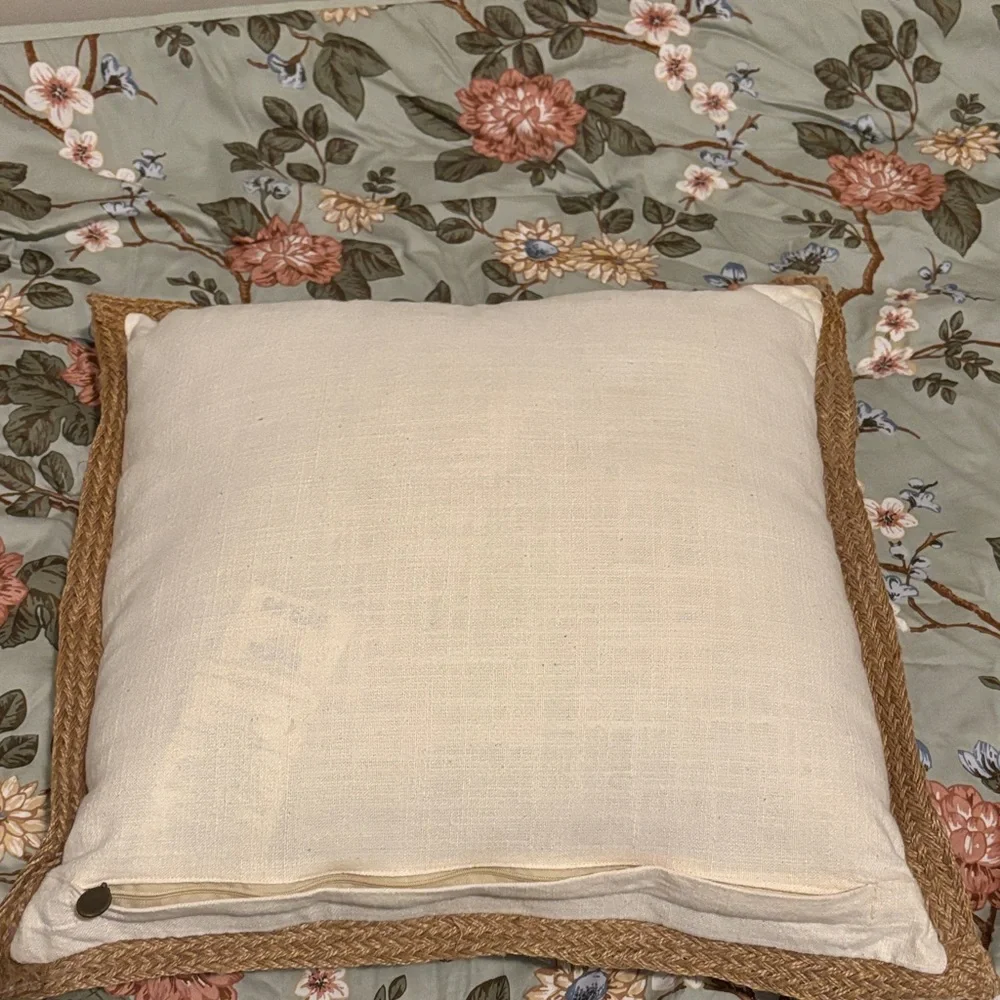 Pier 1 Cream and Tan Woven Accent Pillow